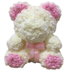 PINK AND WHITE ROSE BEAR